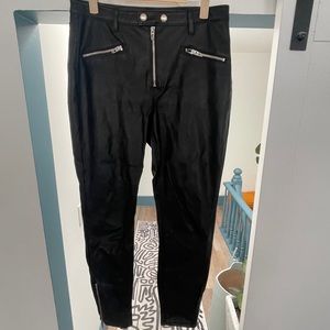 Blank NYC leather pants with silver hardware